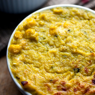 Image of Corn Pudding With Roasted Garlic and Sage from New York Times Cooking