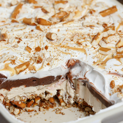 Image of No-Bake Peanut Butter Chocolate Pretzel Pie from Food52