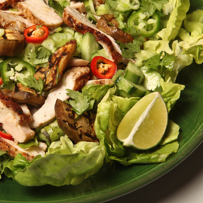 Image of Grilled Sesame Chicken and Eggplant Salad from New York Times Cooking