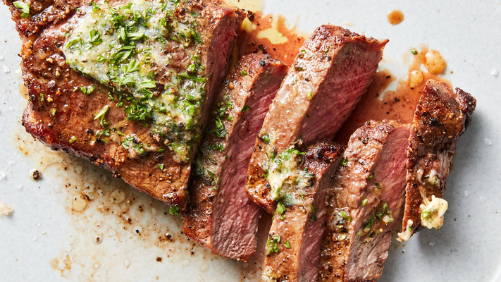 Image of Air-Fryer Steak with Garlic-Herb Butter from New York Times Cooking
