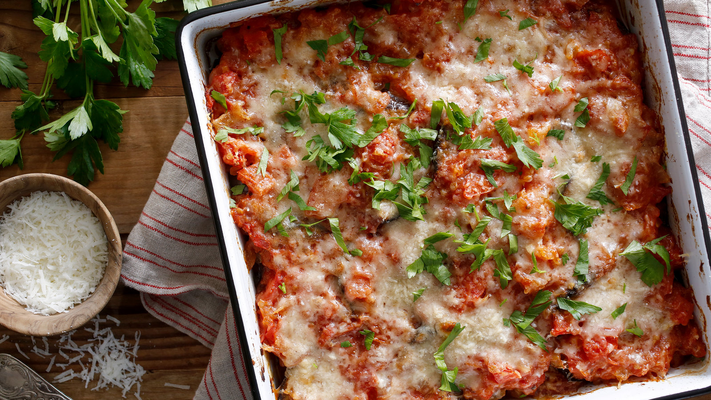 Image of Mark Bittman’s Eggplant Parmesan from New York Times Cooking