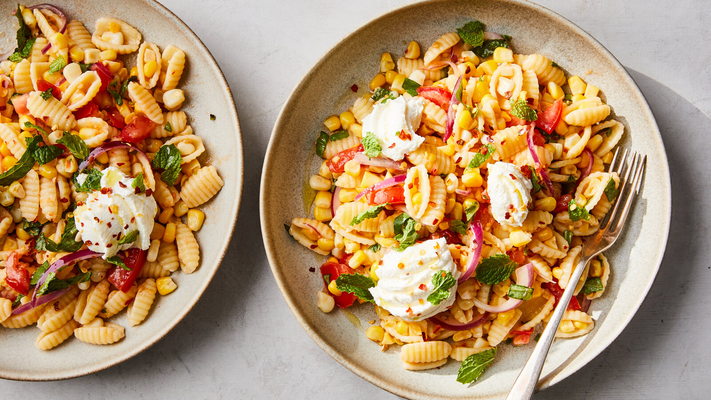 Image of Pasta With Corn, Mint and Red Onions from New York Times Cooking