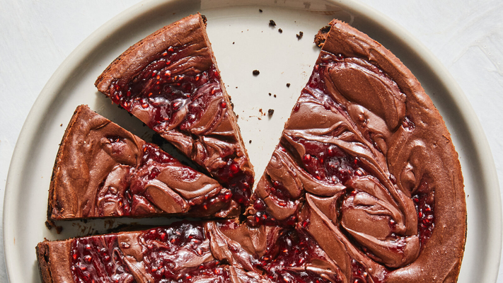 Image of Chocolate Cheesecake With Raspberry Swirl from New York Times Cooking