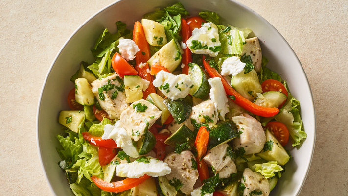 Image of Sheet-Pan Chopped Salad With Chicken from New York Times Cooking