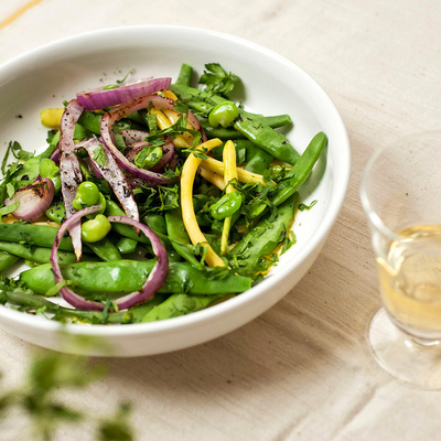 Image of Fresh Multi-Bean Salad with Charred Red Onion from New York Times Cooking