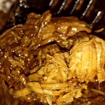 Image of Tender Pulled-pork with Honey bourbon glaze from Food52